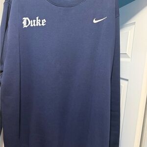 Nike Men's Navy Blue Duke Crewneck Sweater with White Logo